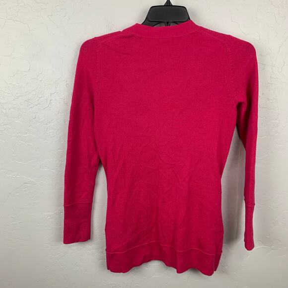 Just Cashmere by Forte Cardigan Womens Small Pink V-Neck Button Up Sweater - Picture 2 of 11